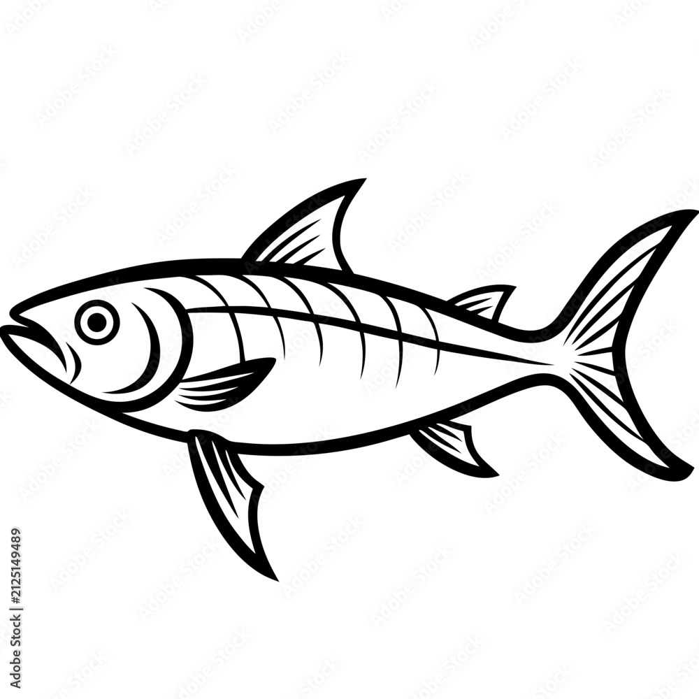 Fototapeta premium Tarpon line art vector
