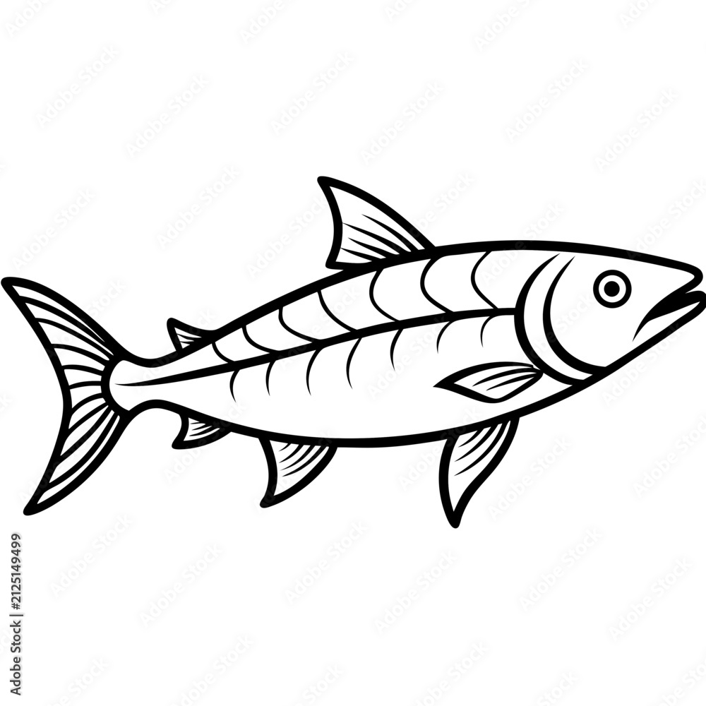 Fototapeta premium Tarpon line art vector