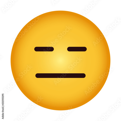 Bild auf Leinwand Expressionless Face Emoji - Blank Deadpan 3D Emoticon Vector Illustration - 3D e