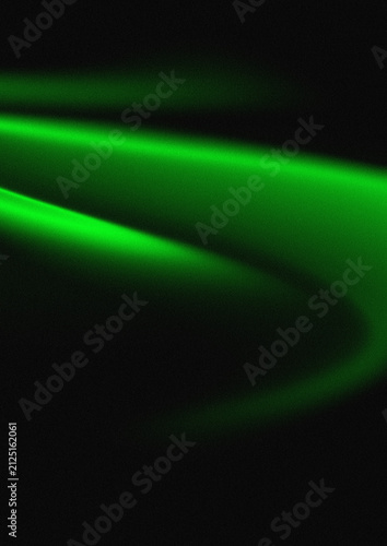 Vibrant neon green light streak curving across a dark minimalist background texture