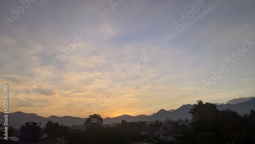 Bild auf Leinwand sunrise in the mountain indonesian