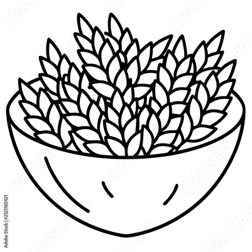 Rice line art vector