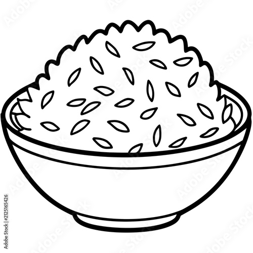 Rice line art vector
