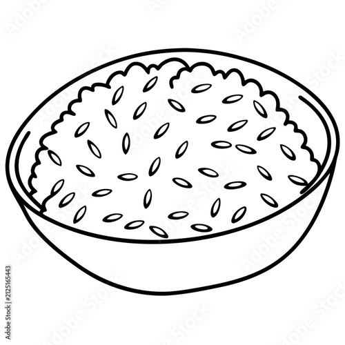 Rice line art vector