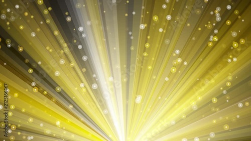 Glowing gold light rays emanating from bottom with shimmering floating particles for festive celebration event themes