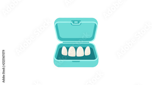 Artificial Teeth in Dental Retainer Case
