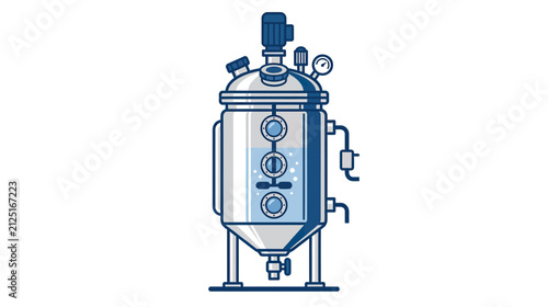 Industrial stainless steel chemical reactor vat