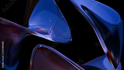 Canvastavla Abstract glass sculpture on a dark background 3d rendering