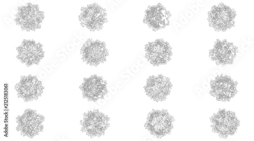 Canvastavla Set of detailed tree crowns isolated on transparent background