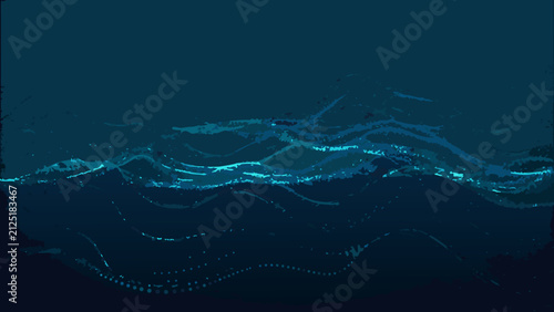 Foto flowing undulating wave in abstract watercolor style blue fluid motion ripple oc