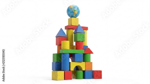 wooden toy building blocks