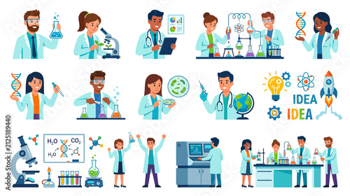 Fotografie Scientists Conducting Experiments in Laboratory Setting