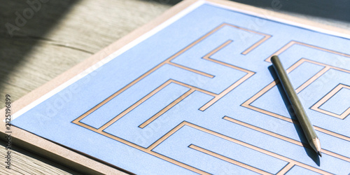 Quadro su tela Leader problem solving and decisive decision making with a puzzle maze that has