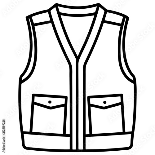 Vest line art vector