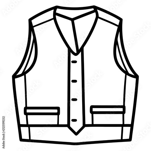 Vest line art vector