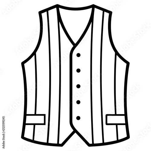 Vest line art vector
