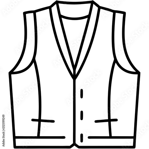 Vest line art vector