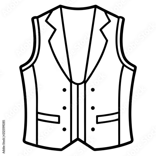Vest line art vector