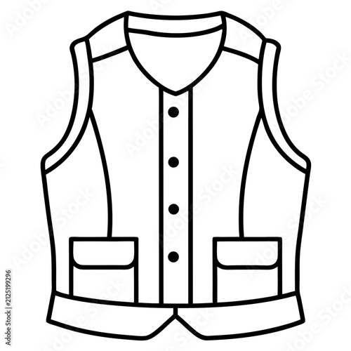 Vest line art vector