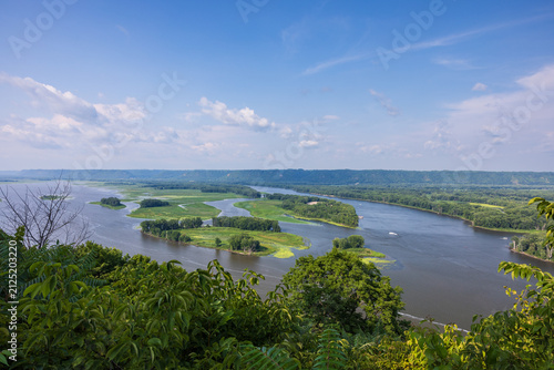 Mississippi River Scenic Overlook View In Summer