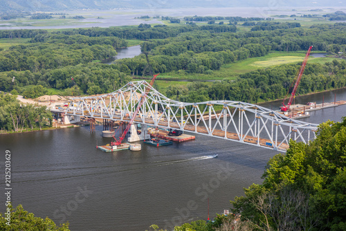 Mississippi River Bridge Construction Scenic Landscape