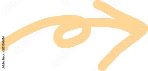 Hand drawn Beige right arrow icon vector illustration