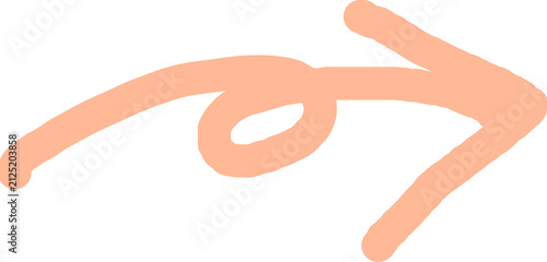 Hand drawn apricot right arrow icon vector illustration
