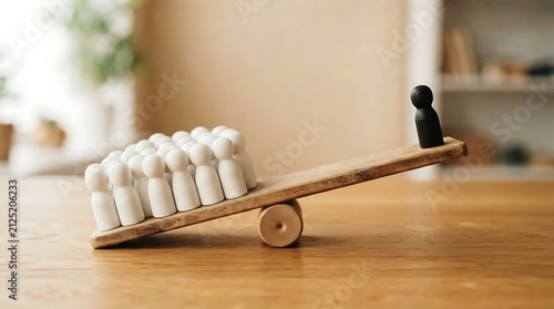 Minimalist Seesaw Scale Showing Minority Influence Over Majority Group