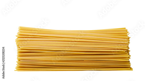 Obraz na plátně Bundle of dry spaghetti pasta strands, isolated on transparent background
