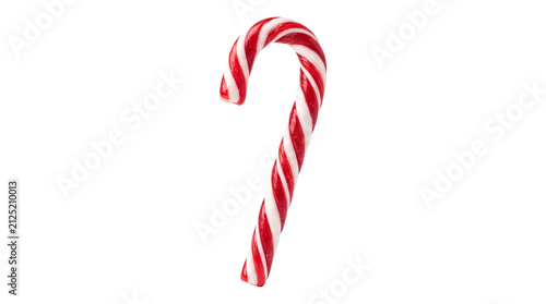 Fotografie Candy cane isolated on transparent background, sweet treat for holiday season