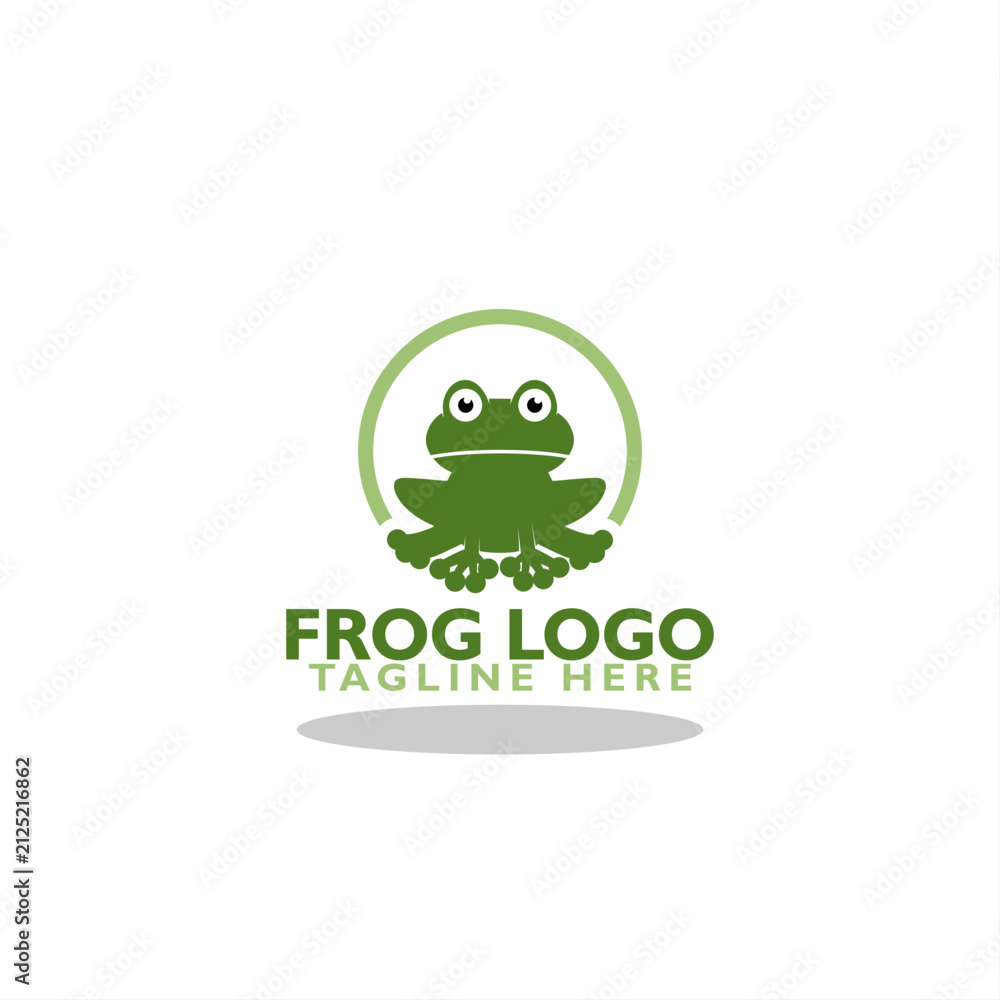 Obraz premium Frog logo icon with shadow