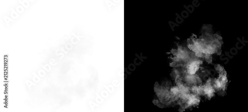 White Smoke Overlay PNG on Transparent and Black Background, Realistic Steam Cloud, Fog Mist Texture, Atmospheric Vapor Effect, Isolated Graphic Element