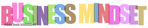 Fotografie Colorful Intersecting Letters Spell Out Business Mindset Isolated On Transparent