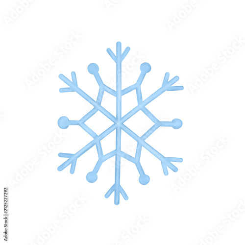Single illustration of baby blue snowflake shape