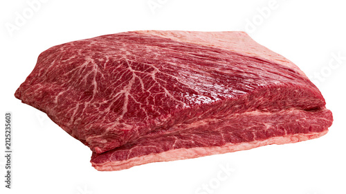 Принти на полотні Raw marbled beef brisket with thick fat cap, isolated on transparent background
