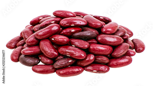 Pile of dark red kidney beans, isolated on transparent background