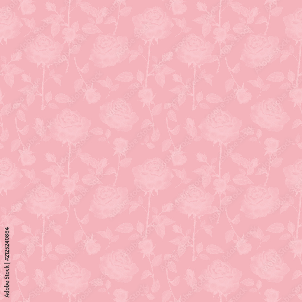 Fototapeta premium Seamless monochrome pattern with Roses