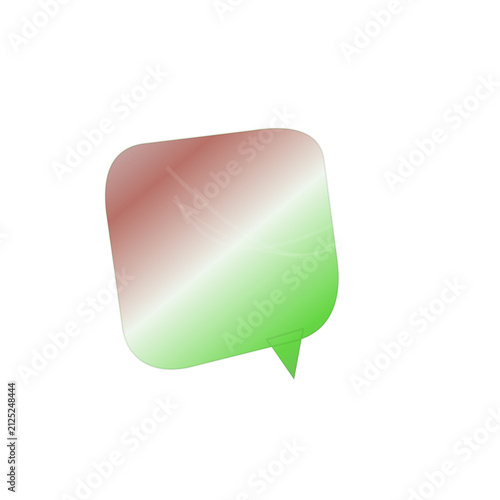 Gradient speech bubble icon with red and green colors isolated on transparent background