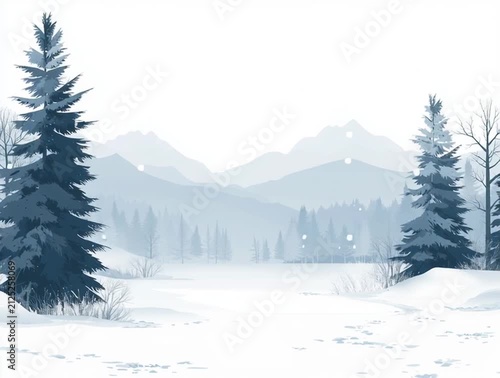 Winter landscape with trees