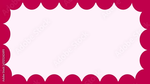 Pink and red scalloped vector picture frame animation loop