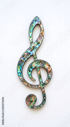 treble clef musical symbol abalone shell inlay
