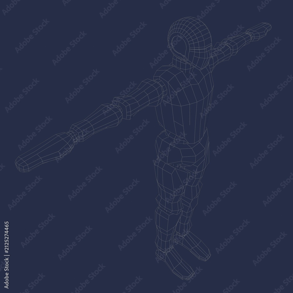 Fototapeta premium 3D illustration of humanoid prototype