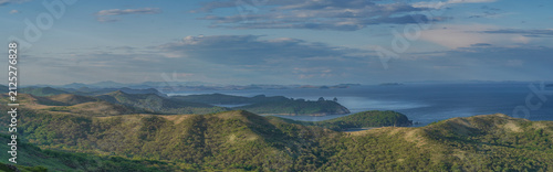 Panorama of bays and coves of Krabbe Peninsula in Primorye, Russia