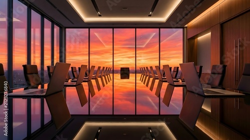 Executive Boardroom with Panoramic Sunset View