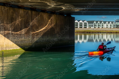 Kayaking on the river Axe in East Devon