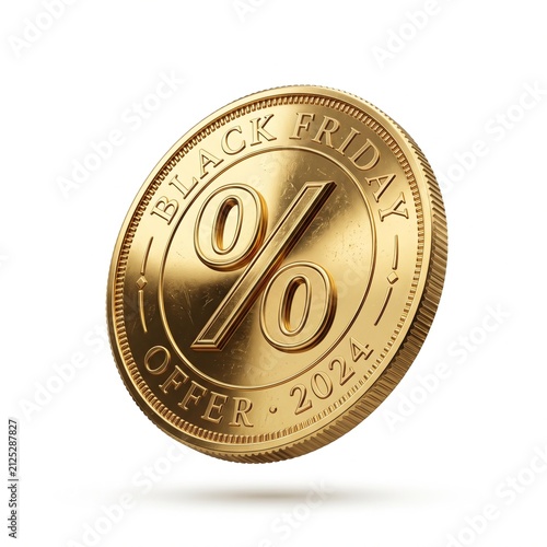 Black Friday Offer Coin 3D Icon