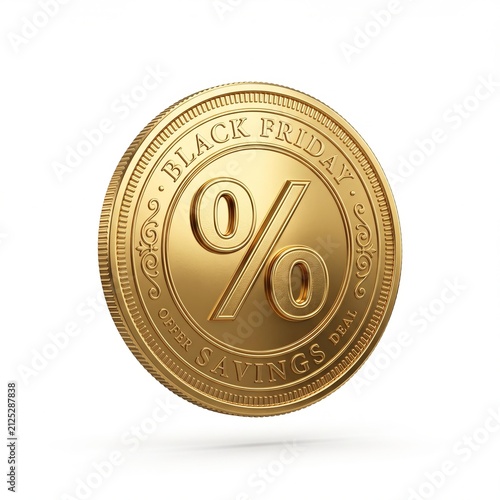 Black Friday Discount Coin 3D Icon
