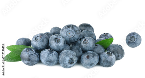 Blueberries isolated on a white background, contour