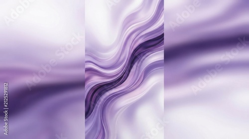 Abstract purple and white flowing silk texture background.