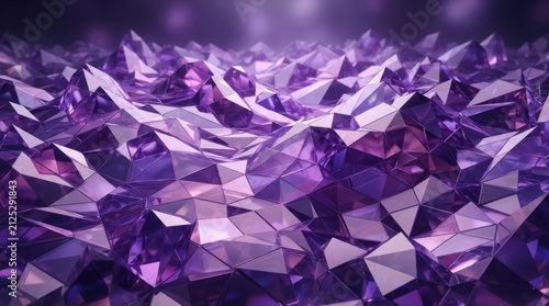 Abstract purple crystalline landscape with sharp geometric shapes.